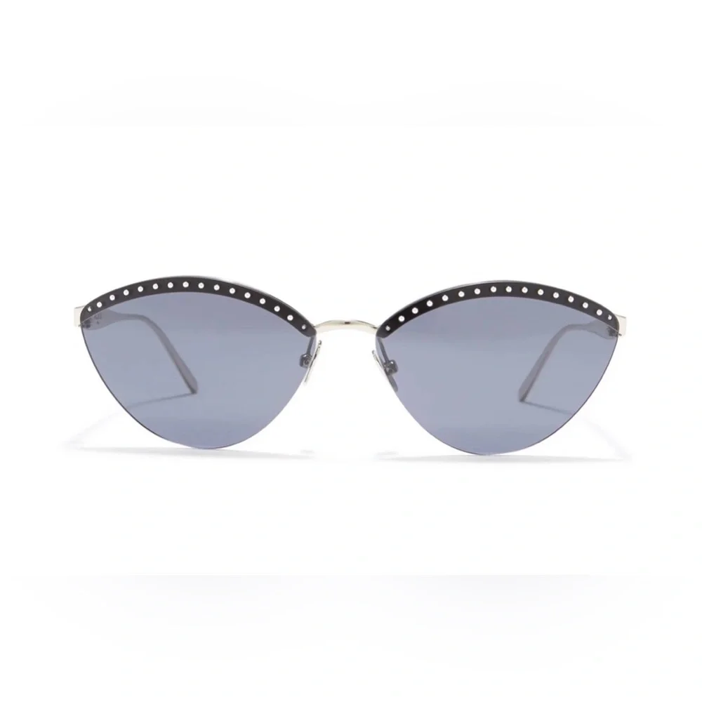 Alaïa Blue Cat-Eye Sunglasses with Silver Studs